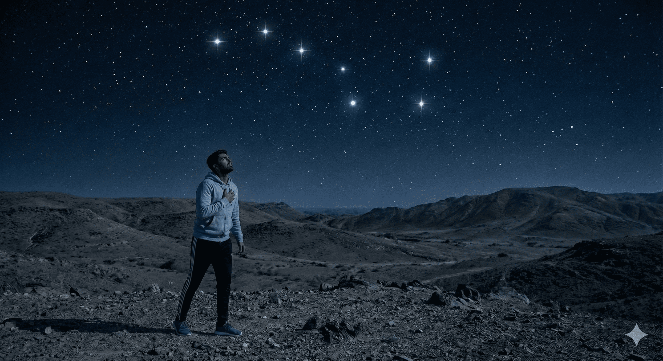 Aarav navigating by stars